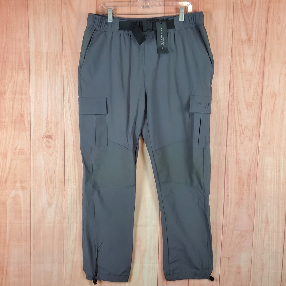 Supply‎ & Demand OXY Jogger Pants Mens 2XL Gray Stretch Cargo Pockets Hiking